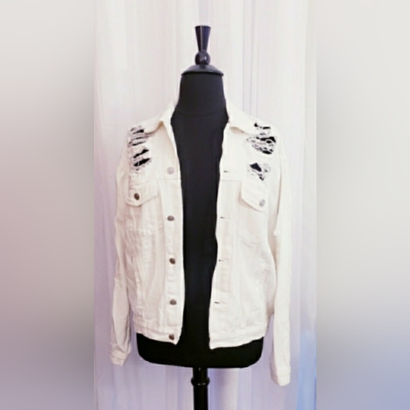 Blue Buttercup Jackets & Blazers - LAURIEBELLS BOUTIQUE HEWITT DISTRESSED DENIM JACKET